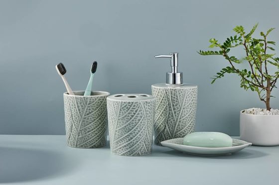 내구성있는 욕실 카운터 세트 4pcs 핸드 펌프 비누 분배기