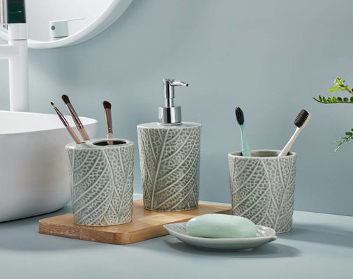 내구성있는 욕실 카운터 세트 4pcs 핸드 펌프 비누 분배기