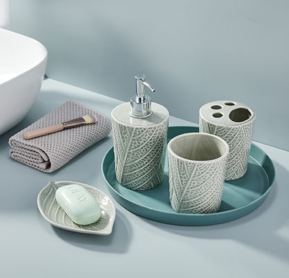 내구성있는 욕실 카운터 세트 4pcs 핸드 펌프 비누 분배기