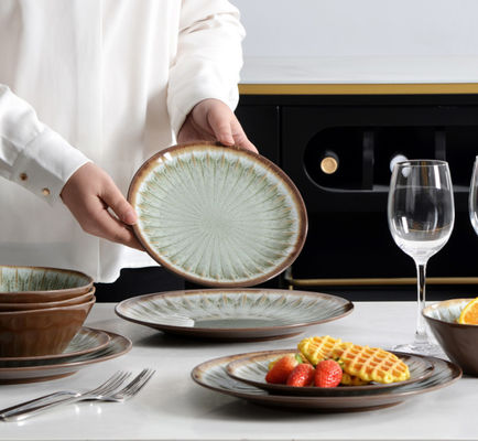 파티 접시와 그릇 12pc 메라민 식기 세트 Iso