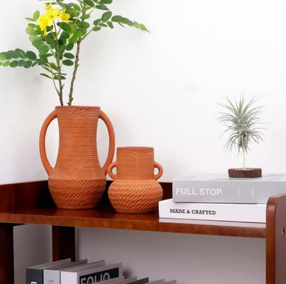 넓은 입의 세라믹 꽃배지 장식