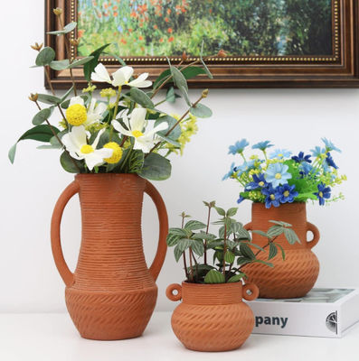 넓은 입의 세라믹 꽃배지 장식