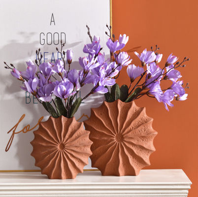 집 장식용 세라믹 목조 2개 세트, 테라코타 목조, 꽃 목조, 건조한 꽃 목조, 절단 꽃 목조, 가을 장식