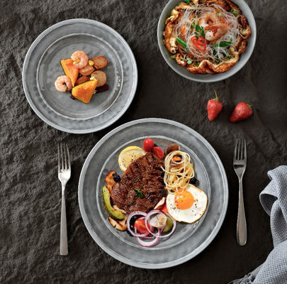 멜라민 식기 세트, 접시 및 그릇 세트, 캠핑 실내 및 실외 사용을 위한 4접시 세트용 12피스 식기 세트